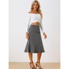 INSPIRE CHIC Women's High Waist Fishtail Ruffle Denim Jean Skirt - 2 of 4