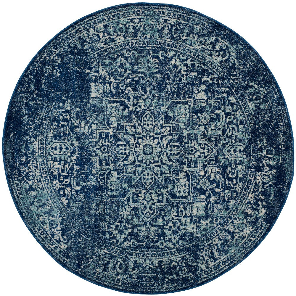 9' Medallion Round Area Rug Navy/Ivory - Safavieh