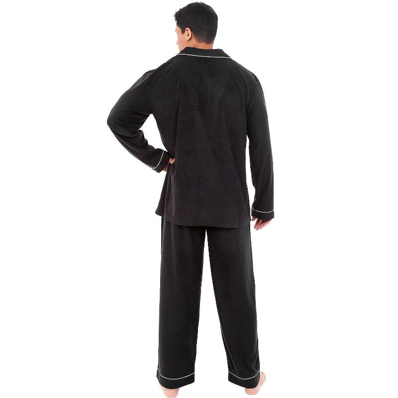 Men's Soft Plush Fleece Pajama Lounge Set, Warm Long Sleeve Shirt and Pants, PJ, 3 of 8