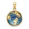 Black Bow Jewelry 14k Yellow Gold and Blue Translucent Acrylic Globe Pendant, 16mm - 3 of 4