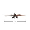 72" Casa Vieja Rustic Farmhouse Indoor Ceiling Fan with LED Light Remote Control English Bronze Cherry for Living Room Kitchen Bedroom - 4 of 4
