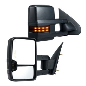 VEVOR Towing Mirrors, Left & Right Pair Set for Chevrolet Silverado (2003-2007)/GMC/Cadillac, Power Heated with Signal Light & Driving Light, Black - 1 of 4