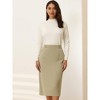 INSPIRE CHIC Women's High Waist Split Back Work Midi Pencil Skirt - 2 of 4