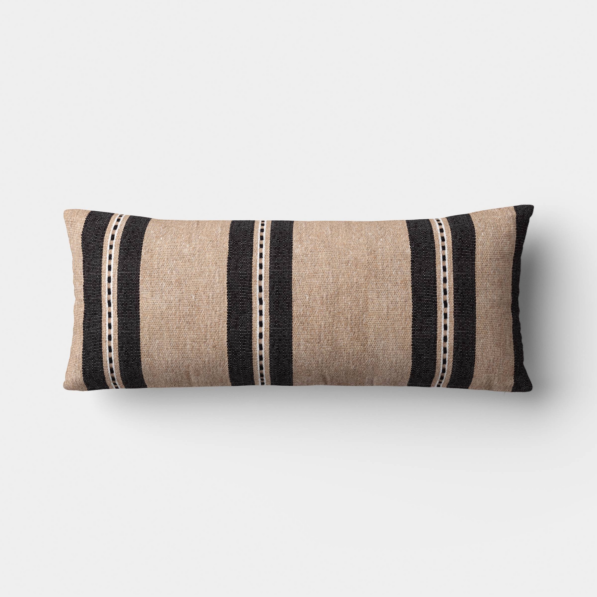 Oversized Lumbar Woven Stripe Pillow Neutral/Black - Threshold™