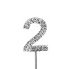 O'Creme Rhinestone Silver-Colored Number-2 Cake Topper 1-1/2 Inch - 2 of 2