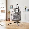 Outdoor Patio Wicker Hanging Chair with Stand - 3 of 4