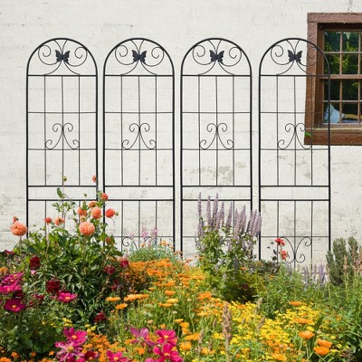 NicBex Metal Garden Trellis for Climbing Plants Lattice Panels for Outside Rustproof Arch Trellis for Garden