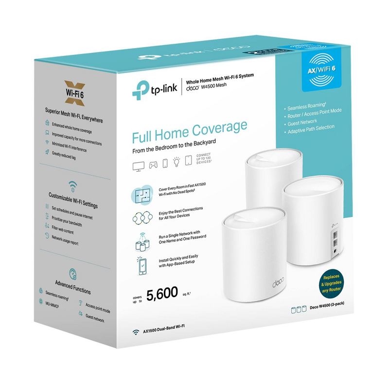 TP-Link AX1500 Whole Home Mesh Wi-Fi 6 3pk System, 5 of 6