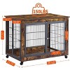 GustoWave Dog Crate Furniture, Dog Kennel for Home Indoor Use Furniture Dog Crate with Double Doors for Medium Large Dog, Rustic Brown - 2 of 4