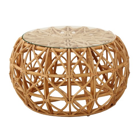 coffee table round wicker