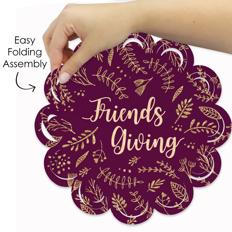 Big Dot of Happiness Elegant Thankful for Friends - Friendsgiving Thanksgiving Party Round Table Decorations - Paper Chargers - Place Setting For 12, 6 of 11