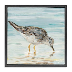 Stupell Industries Sandpiper on Shallow Beach Coast Floating Frame Canvas Art - 1 of 4