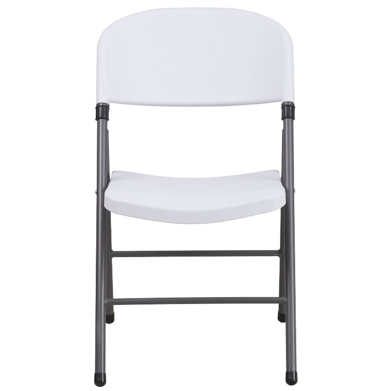 Flash Furniture 2 Pack HERCULES Series 330 lb. Capacity Plastic Folding Chair with Charcoal Frame, 3 of 15