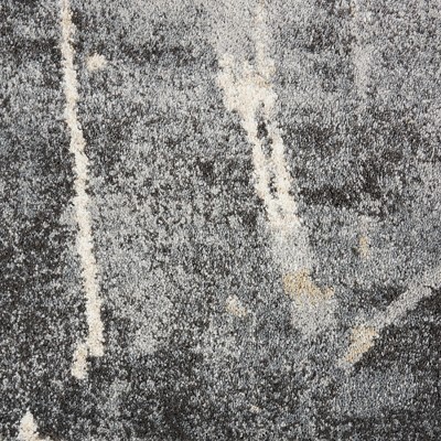 Elysian Abstract Gray Synthetic 5' x 7' Stain-Resistant Rug