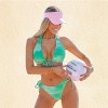 Women's Vibrant Green Tie-Front Bikini Set - Cupshe - 3 of 4