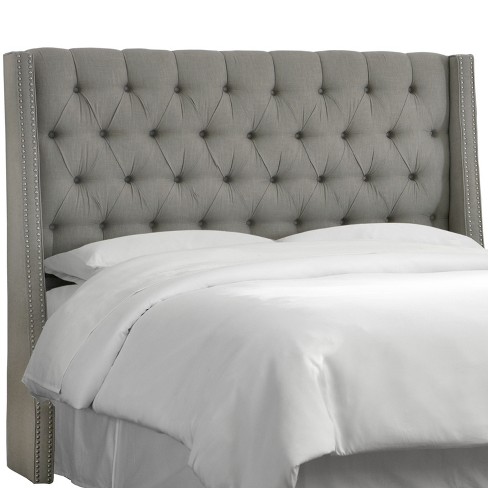 Skyline Furniture King Diamond Tufted Nail Button Wingback Headboard ...