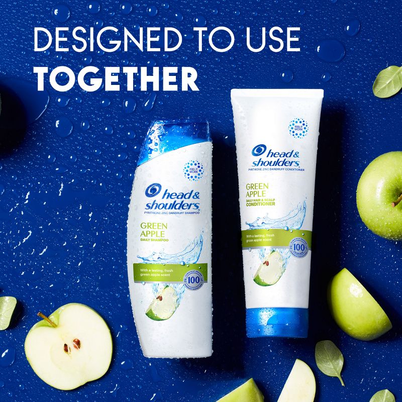 Head &#38; Shoulders Paraben-Free Green Apple Daily-Use Anti-Dandruff Shampoo and Conditioner Dual Pack - 23.4 fl oz/2ct, 4 of 15