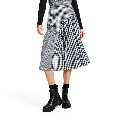 Women's Gingham Midi A-Line Skirt - Sandy Liang x Target Black 0