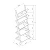 Vynxaria Bookcase ladder five shelf popular modern design multi-depth shelves with rounded shelf barrier corners - 4 of 4