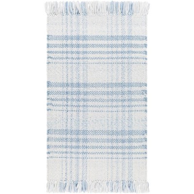 Mark & Day Alessia 2'6"x8' Runner Woven Indoor Area Rugs Sky Blue/Ivory: Pet Friendly, Stain-Resistant, Bohemian Style