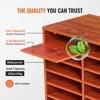 VEVOR 27 Compartments Wood Literature Organizer, Adjustable Shelves, Medium Density Fiberboard Mail Center, Office Home School Storage, Brown - 4 of 4