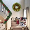 Pre-Lit Christmas Wreath 22 Inch Battery Powered - Outdoor Waterproof LED Wreath with Pinecones, Red Berries & Festive Ornaments - 4 of 4