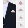 INSPIRE CHIC Men's Solid Linen Woven Pocket Square - 3 of 4