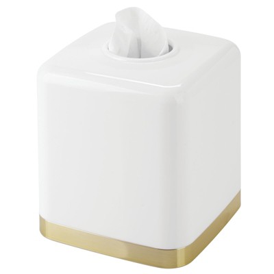 Mdesign Plastic Square Disposable Facial Tissue Box Cover - White/soft ...