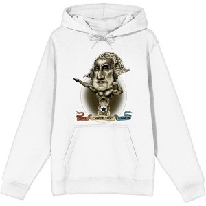 "Muscular George Washington" Caricature  Adult Long Sleeve Hoodie - 1 of 2