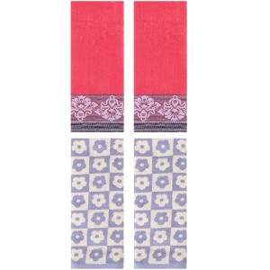 REGALWOVEN 4 Pcs Floral Soft Absorbent Decorative Bathroom Hand Towels - 1 of 4