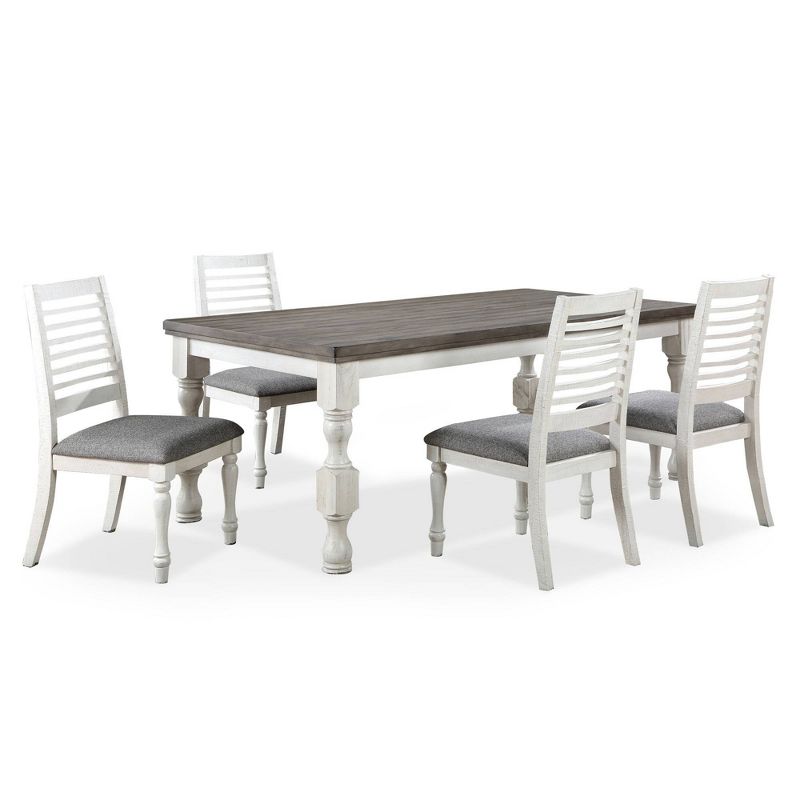 5pc Cambrien Rustic Farmhouse Dining Set Antique White/Gray - HOMES: Inside + Out, 1 of 9