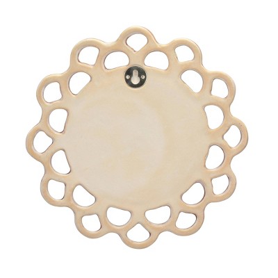 9" Round Dusty Rose Ceramic Cutout Wall Mirror