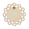 9" Decorative Round Floral Ceramic Wall Hanging Mirror - Stonebriar Collection - image 3 of 4