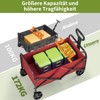 Heavy Duty Collapsible Wagon Cart, 380Lb Capacity Foldable Utility Wagon with 5" All-Terrain Wheels & Drink Holders for Grocery Shopping - 2 of 4
