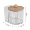 Unique Bargains Acrylic Cotton Swab Holder Bathroom Transparent Wood-Tone 1 Pc - 4 of 4
