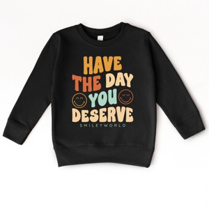 The Juniper Shop SmileyWorld Have The Day You Deserve Groovy Toddler Sweatshirt - 1 of 4