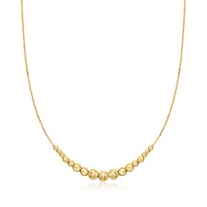Ross-Simons Italian 3-6mm 18kt Gold Over Sterling Bead Station Necklace Size 18 - 1 of 3