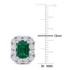 CREATED FOREVER | Sterling Silver 1 4/5 CT TGW Created Emerald and 1 1/3 CT TW Lab-Grown Diamond Halo Stud Earrings - 3 of 4