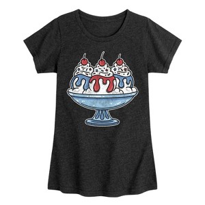 Girls' - Instant Message - Americana Fitted Short Sleeve Graphic T-Shirt - 1 of 4
