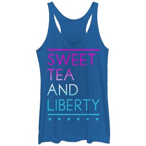 Women's CHIN UP 4th of July Sweet Tea and Liberty Racerback Tank Top - 1 of 3