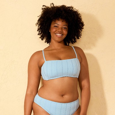 Shade & Shore Women's Eyelet Bralette Bikini Top - Shade & Shore™ Blue M — фото 4