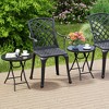 Tangkula Round Folding Side Table 18 Inch Patio Coffee Table w/ Tempered Glass Tabletop - 4 of 4