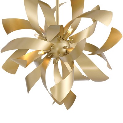 Modern Gold Twisted Metal Semi Flush Mount LED Ceiling Light