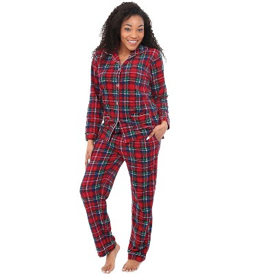 Alexander Del Rossa Women's Plush Pajamas Set, Button Down Winter Pj ...