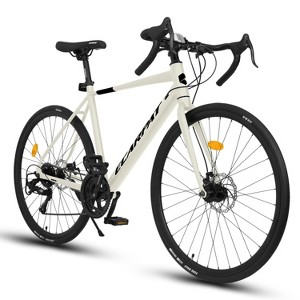 BestParts 700C Road Bike, Lightweight Commuter Bicycle for Adults, 16-Speed Urban Racing Bike with Disc Brakes, 28 Inch Aluminum Frame, Cream - 1 of 4