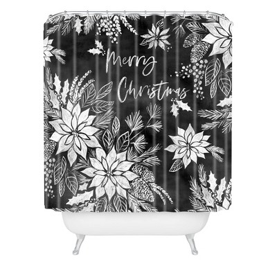 Jacqueline Maldonado Christmas Chalkboard Shower Curtain Black - Deny Designs