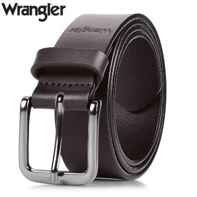 Wrangler Men’s 35mm Full Grain Genuine Leather Casual Belt for Jeans, Pants, 5mm Thick Leather Belt for Mens, Gift Idea for Boyfriedn Husband