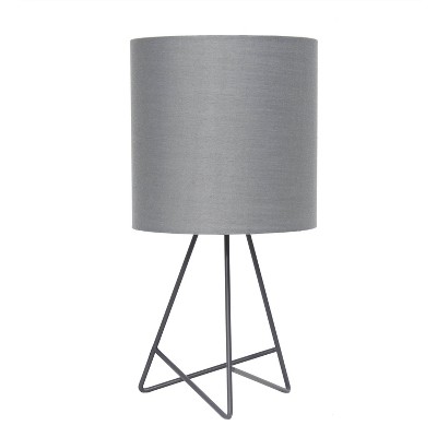 Down To The Wire Table Lamp with Fabric Shade Gray - Simple Designs