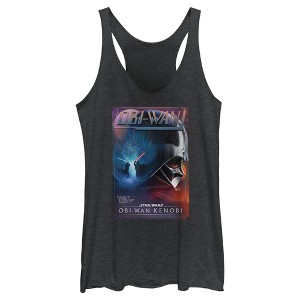 Women's Star Wars: Obi-Wan Kenobi Darth Vader vs Kenobi Vintage VHS Cassette Racerback Tank Top - 1 of 4