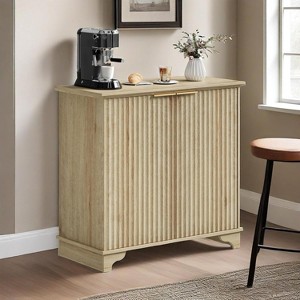 coucheta Fluted Sideboard Buffet Cabinet with Storage, Modern Wood Accent Cabinet with Shelves, Console Table for Kitchen, Dining, Entryway, Hallway - 1 of 4